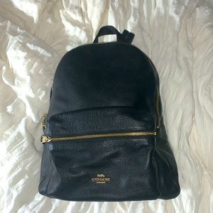 Coach Black Leather Backpack